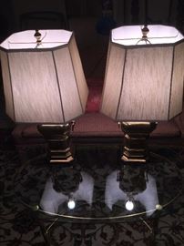 2-Ethan Allen brass table lamps w/handles---$130 for both / OBO