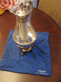 Silver Vintage Glass Tea/Coffee warmer w/stand---$25 / OBO
