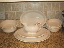 Fiesta Dinner ware  Serving Pieces---14" Round Serving Platter-$18, 12" Round Serving Platter- $15, Oval Serving Platter- $12,   2- 1 quart Large Serving Bowl - $8 ea, Gravy Boat-sold  Life Time Warranty / OBO