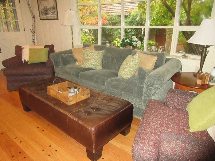 Great sofa and lounge chairs. (leather ottoman not for sale)