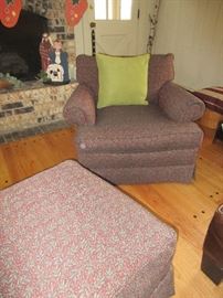 Pair of lounge chairs and ottoman