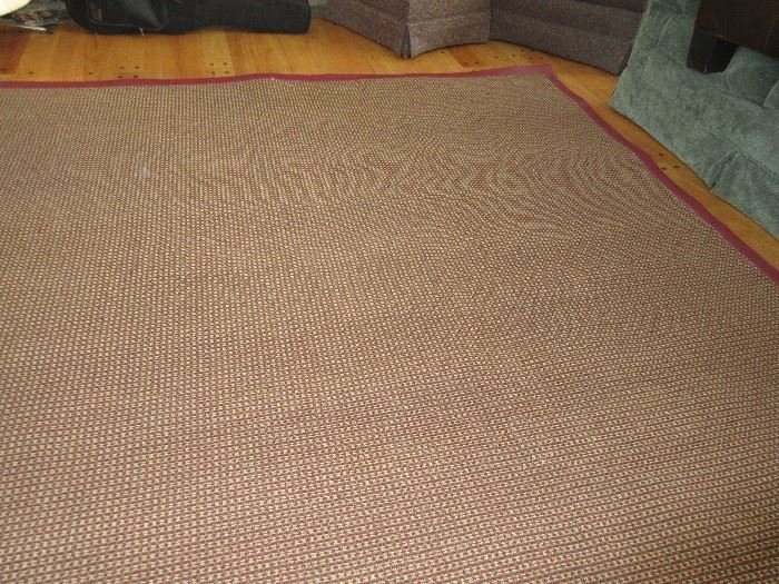 Large leather trimmed area rug