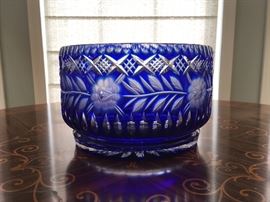 Cobalt Cut to Clear Bowl