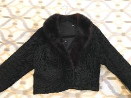 Wool Jacket w/Mink Collar