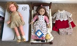 Vintage composition Shirley Temple and American Girl