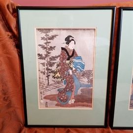 Original Japanese woodblock print..Hiroshige