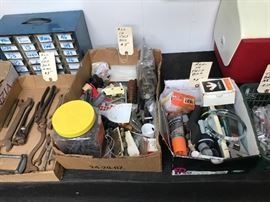 Hammers, Nails, Wrenches, all kinds of "garage" items