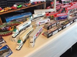 Lots of metal transfer trucks