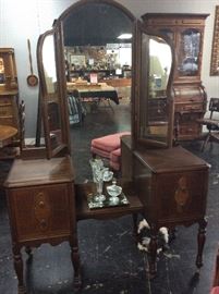 3-Mirrored Antique Vanity 