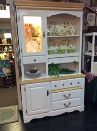 White Lighted Hutch