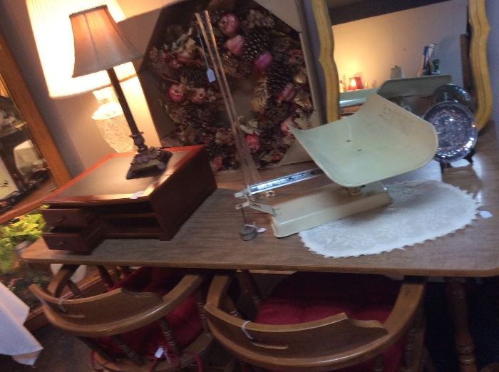 Baby Scales, Table Top Writing Desk, Small Lamos, Mirrors, etc.