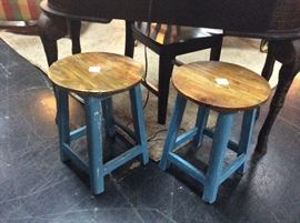 2 Small Vintage Stools 