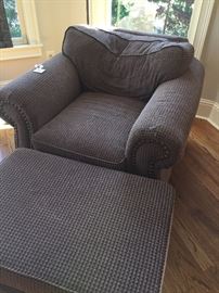 Over sized chair & ottoman. Also a matching love seat