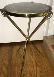 Brass and marble top stand