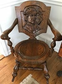 George Arndt Quarter Sewn Oak Rocking Chair