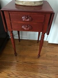 Quint furniture Co. Two drawer drop leaf stand