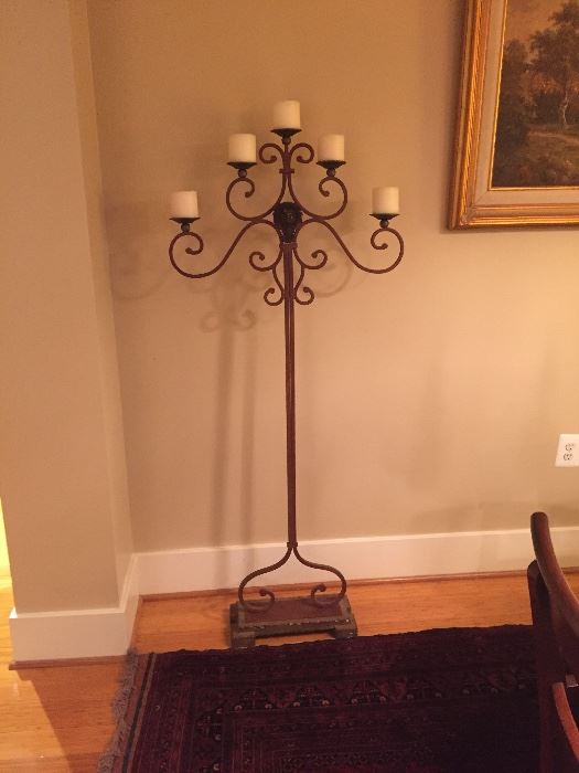 Matching pair of 5 arm candle stand