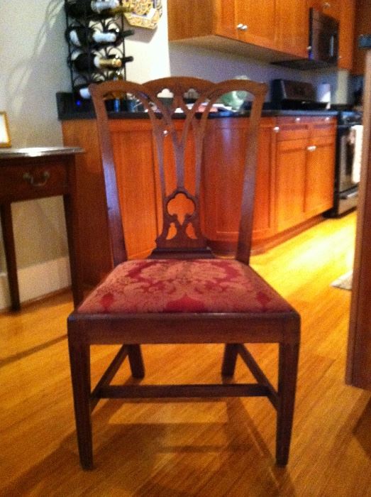 Chippendale side chair, provenance says that it belonged to General George Washington and it was given to Lafayette as a gift.   $4,500.  Probably late 1700's   This is a very fine antique