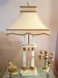 Marble lamp and decor