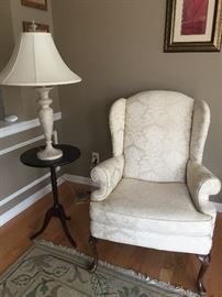 Ivory wingback chair