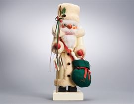 Offered is a wooden nutcracker from E.M. Merck. There are some light scratches in the paint. The original tag is attached and the bottom is signed by the artist. This item is sold as-is. Please see the photos for more details.