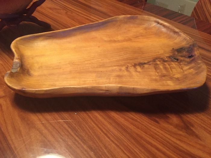 Burl wood platter $25
