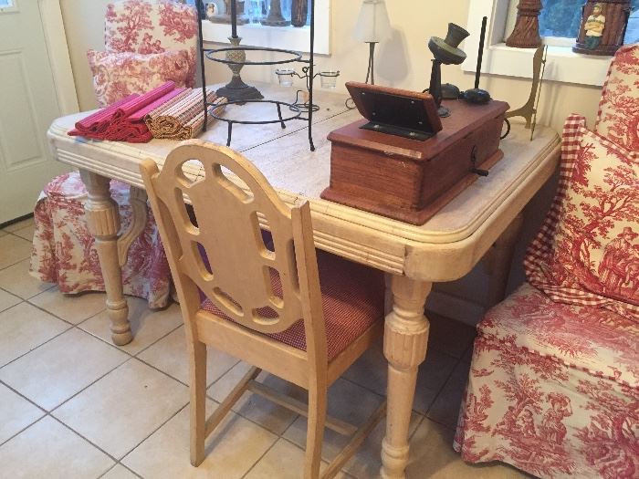 Primitive table and four chairs wood $200