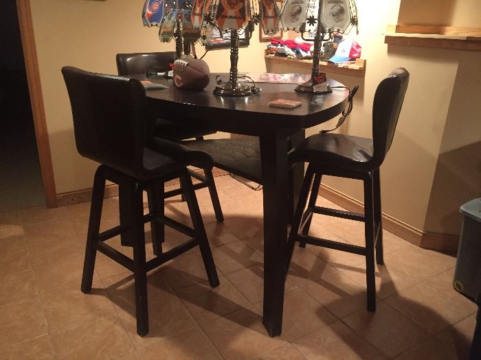 Bistro table and 6 chairs set $250