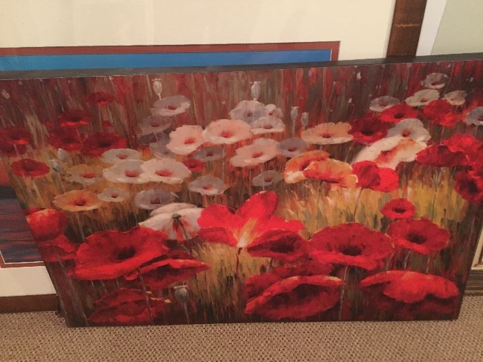 Poppy flower art work $30 approximately 3 feet wide