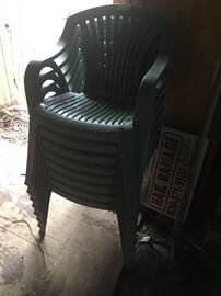 Plastic lawn furniture stack of chairs $25 for all