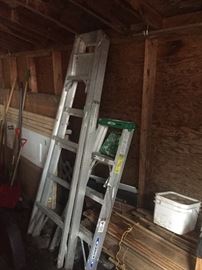 Aluminum and wood ladders