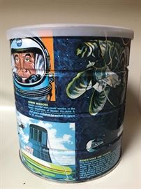 Large vintage astronaut coffee can
