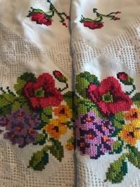 Lovely large cross stitch table cover
