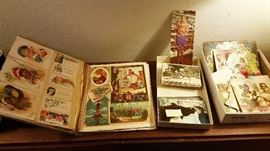 more postcards - B/W real photo post cards - RRPC - Victorian trade cards in album and loose
