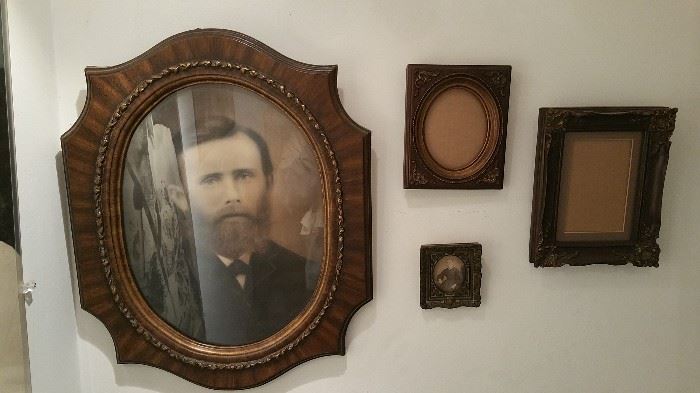 victorian portrain in old frame, misc frames