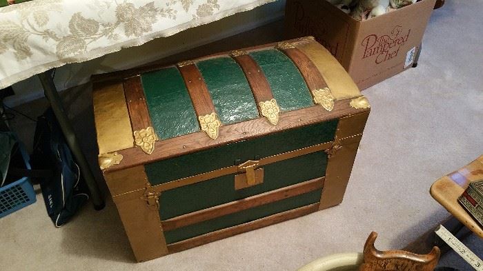 travel trunk - pirate's chest - with a makeover