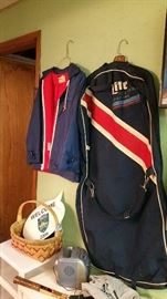 Miller Lite racing team jacket and suitcase