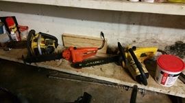 working chainsaws