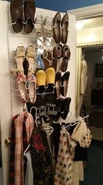 women's shoes, size 6, i think - also lots of scarves, hats, gloves