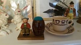 Made in Italy figural pincushion - likely Anri....Wallace China - Westward Ho demi cup