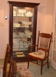 Pulaski lighted curio cabinet
Spindle back chair with custom embroidery