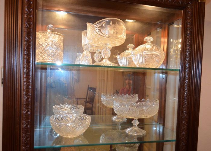 selection of crystal serving pieces