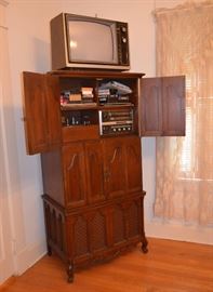TV and stereo cabinet with RCA components