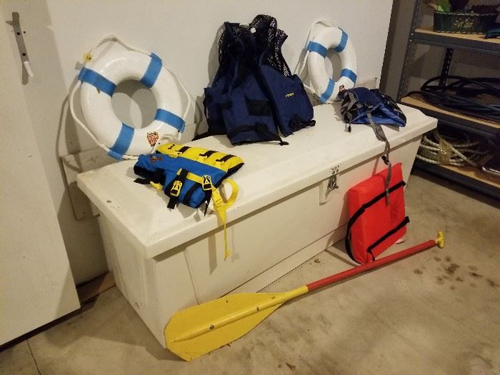 Deck box life jackets life preservers 