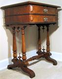 Victorian Burl Walnut Sewing Stand