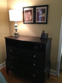 Black/ Espresso Dresser with 2 top shelves and 3 drawers