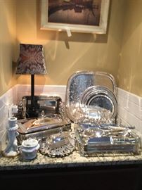 Silver plate formal dining wares