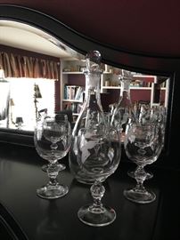 Decanters with matching glasses