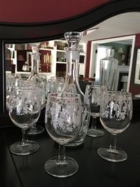 Decanters with matching glasses