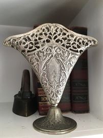 Silver plate vase